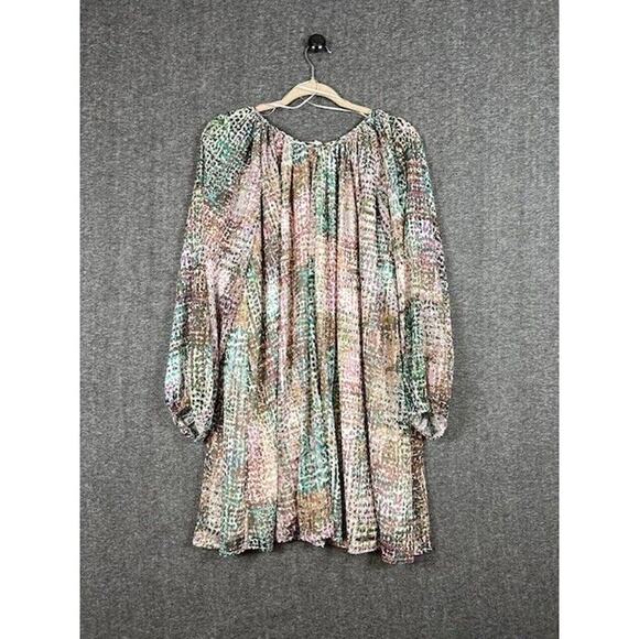 Meet Me In Santorini Lined Long Sleeve Dress Sz M - Picture 2 of 8